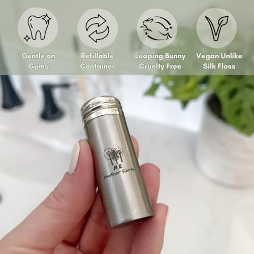 Refillable Silver Container and Dental Floss Picks Bundle!