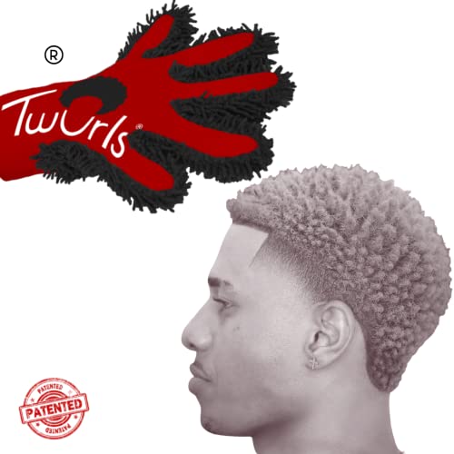 Twurls Hair Glove for Men and Women. It’s Ambidextrous (Left or Right Handed), Machine Washable for extended use. Twurls Glove works well for Curling, Twisting & Dread Locking Natural Hair. Red and Black