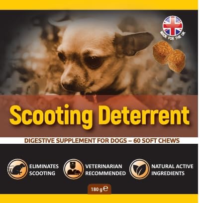 dog scooting treatments - Natural scoot stopper for itching dog - 60 tasty soft chews to stop dog scooting (Chicken flavour) Chicken flavour