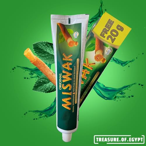 Egypt Natural Miswak Green Sewak Islamic Meswak Toothpaste for Fresh Breathing (2 X 140 gm)