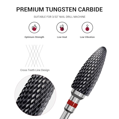 MelodySusie 5 in 1 Nail Drill Bits with Ceramic Nail Drill Bit