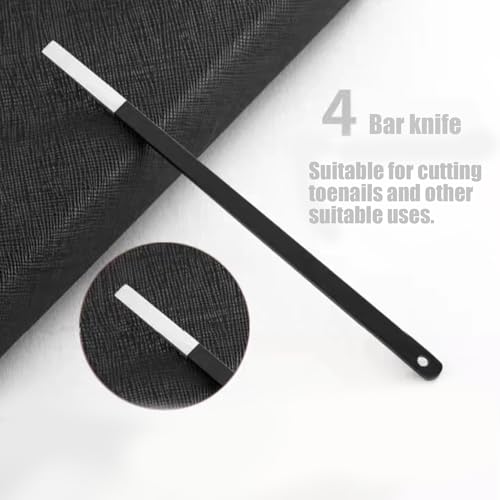 6PCS Pedicure Knife Set, Professional Stainless Steel Callus Remover with Storage Bag, Ingrown Toenail Knife Tools Foot Scraper Knife for Dry, Hard, and Cracked Skin Care - Black