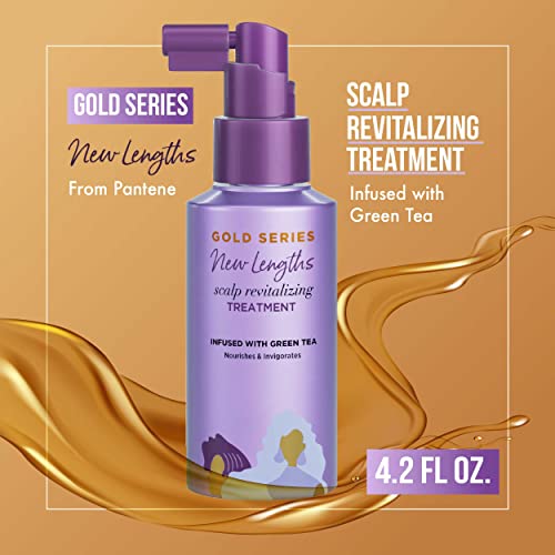 Pantene Gold Series New Lengths Scalp Revitalizing Treatment, 4.2 Fl Oz �� Scalp Treatment Infused with Green Tea, Moisturizes, Strengthens and Protects from the Root for Visibly Longer Hair 4.2 Count (Pack of 1)