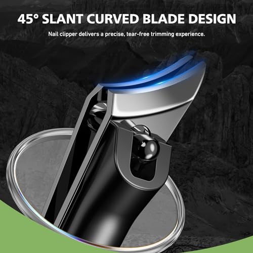 BALUCA Slant Ingrown Nail Clipper for Thick Toenails and Ingrown Nails Black
