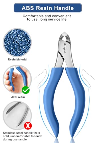 Nail Clippers Toenail Clippers for Seniors Thick Toenails, Heavy-Duty Toenail Clippers, Adult Thick Toenail Long Handle,Aluminum Storage Box (Blue)