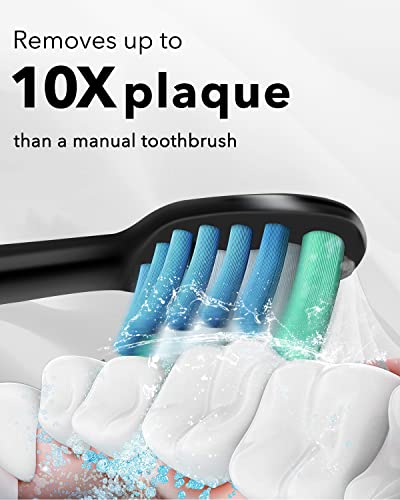 MySmile Fluoride Free Nano Hydroxyapatite Toothpaste for Sensitive Teeth, Strengthens Enamel, 4.2oz with Rechargeable Sonic Electric Toothbrush - 48000VPM, 5 Modes, 6 Brush Heads for Adults