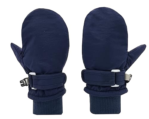 Toddler Gloves Baby Mittens Winter Warm Lined Fleece Gloves Waterproof Snow Baby Girls Mitten for Boys 2-4T Pure Grey and Navy