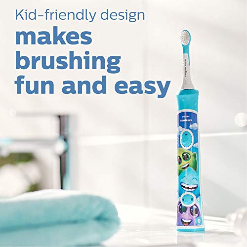 Philips Sonicare for Kids 3+ Genuine Replacement Toothbrush Heads, 2 Brush Heads, Turquoise and White, Compact, HX6032/94 & Genuine W DiamondClean Toothbrush Heads, 2 Brush Heads, Black, HX6062/95