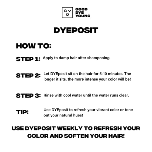 Good Dye Young DYEposit Hair Mask, Platinum, Hair Toning, 4 OZ, Vegan