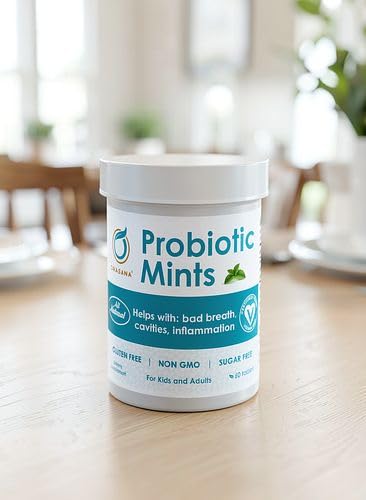 Vegan Probiotics Mint, All Natural Chewable Probiotic for Kids & Adults Oral Health, 5 Billion CFU Oral Probiotics with Xylitol – Supports Teeth, Gums & Oral Microbiome 60 Count