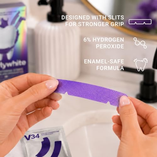 V34 Purple Teeth Whitening Strips, 20 Treatments, 40 Count 10 Count (Pack of 4)