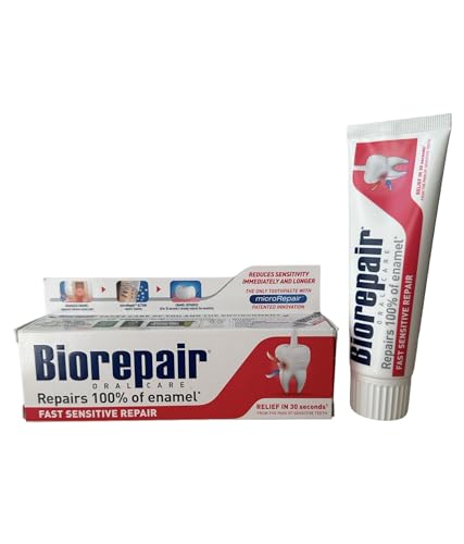 3pcs biorepair fast sensitive toothpaste 75ml protect & REPAIR from acid erosion and plaque safe for whole family by Biorepair