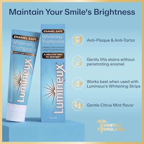 Lumineux Teeth Whitening Toothpaste, Peroxide Free, 3.75 oz, 3 Pack 3.75 Ounce (Pack of 3)