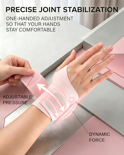 Women's Pink Wrist Brace for Sleeping & Carpal Tunnel Relief - Soft Splint-Free Compression Hand Wrap for Night Support