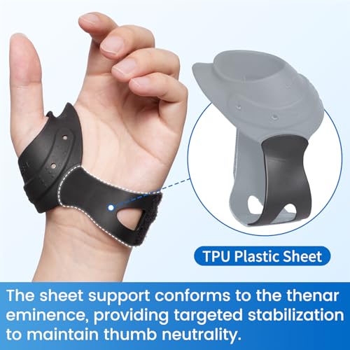 Velpeau Flexible CMC Thumb Brace for Osteoarthritis, Tendonitis, Left S Black,Left Hand Small