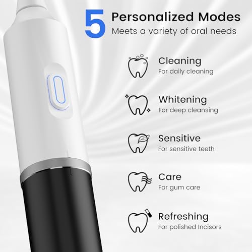 Phisco Sonicare Electric Toothbrush for Adults: 2 Brush Head&Travel Case