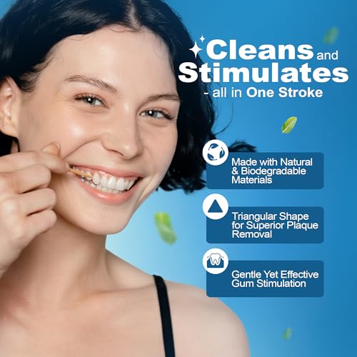 The Natural Dentist Stim-U-Dent Plaque Removers, Thin, Mint Flavor -160 ct. (Pack of 6) 160 Count (Pack of 6)