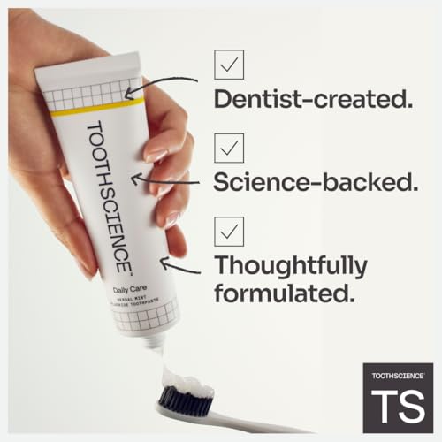 Daily Care Toothpaste – 4-in-1 Fluoride Formula, Naturally Flavored with Peppermint & Spearmint Oils, Free of Dyes, Alcohol & SLS/SLES (Herbal Mint, 3.4 oz)