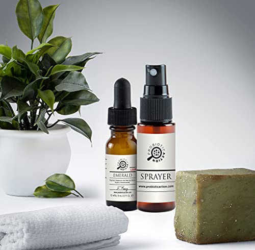 Probiotic Action® EMERALD Sprayable Probiotic for Acne Treatment - Concentrated - 45 -days supply - Repairs and Rejuvenates Damaged Skin Promoting Good Skin Health. Toner – 0.5 Fl Oz.