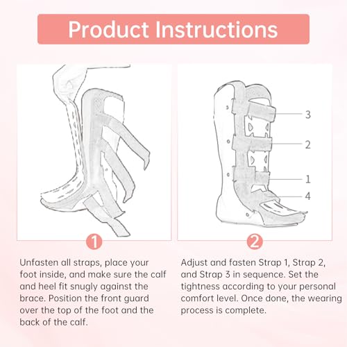 Medical Boots, Ankle Sprain Correction Boots, Ankle Sprain Braces, Walking Boots, Adjustable Splints, Detachable Linings (Long Left Foot)