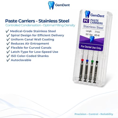 Paste Carriers (Lentulo) Endo, 21 mm Sizes #25–40 Assorted, Pack of 4