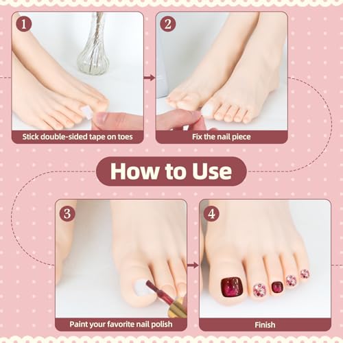 Realistic Practice Foot for Nail Training – Soft Flexible Fake Foot Model for Manicure, Acrylic & Gel Nail Art at Home or Salon (Left)