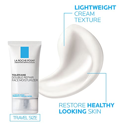 La Roche-Posay Toleriane Hydrating Gentle Facial Cleanser, with Niacinamide 7.44 Fl Oz (Pack of 2) Bottle + Moisturizer