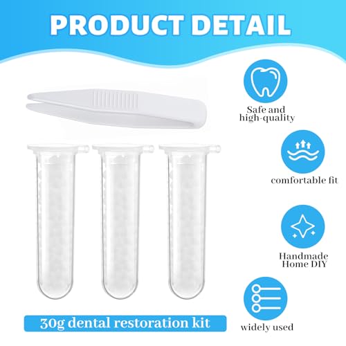 Tooth Repair Kit, Fake Teeth Replacement Kit - Moldable Thermal Fitting Beads for Filling Fix Missing and Broken Tooth or Adhesive Denture Fake Teeth