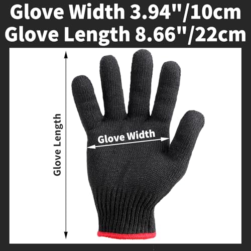 12 Pairs Black Gloves Men Women, Cooking Gloves for BBQ, Cooking, Grilling, Oven, Heat Resistant, Mechanics, Welding, Gardening Field Dressing Safty Work Gloves Bulk, Medium M(12 Pairs)
