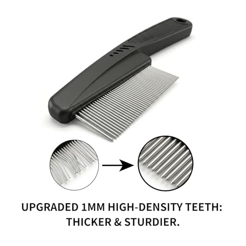 Yumflan 1.0mm Fine Tooth Stainless Steel Dandruff Comb