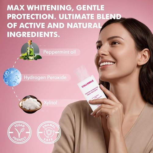 CALLSMILE Whitening Strips for Teeth Sensitive: 64 Strips Gentle Teeth Whitening Strips Enamel Safe Non-Slip Dry Strip Technology Residue Free Daily Oral Care, Mint Mint+Mint sea salt 64 Count (Pack of 1)