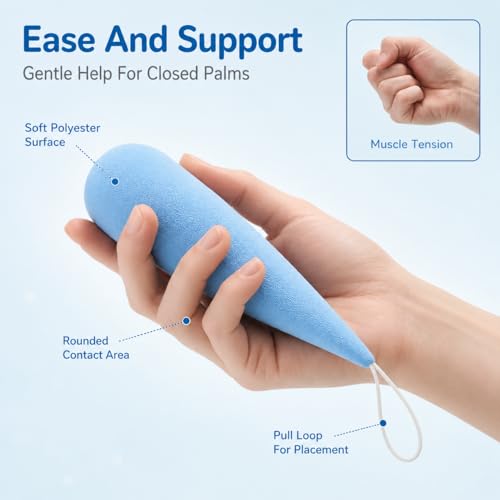 4 Pcs Hand Rehabilitation Anti Spasticity Pad, Carrot-Shaped Finger Contracture Prevention Palm Protector, Polyester Comfort Cushion, 7.9 in for Stroke Recovery, Muscle Tension Comfort
