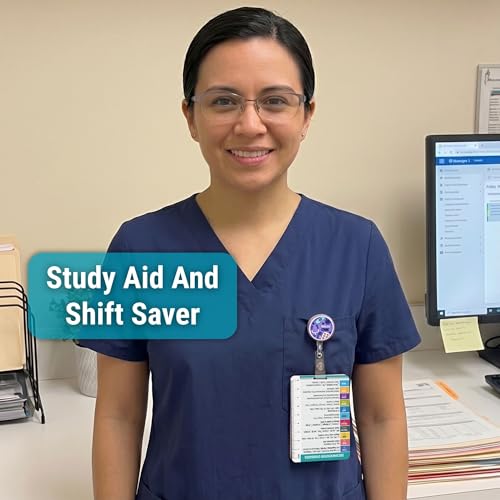 Wound Care Nurse Essentials Badge Cards with Reel, 12 PVC Pocket Guide & Measurement Tools, Pressure Ulcer Staging, Dressing Selection & Charting Reference for Home Health & Hospice Nurse