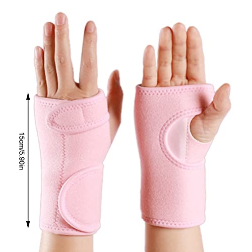 2 Pcs Wrist Brace with Steel Plate for Carpal Tunnel Adjustable Breathable Night Sleep Wrist Support Brace Wrist Splint () pink