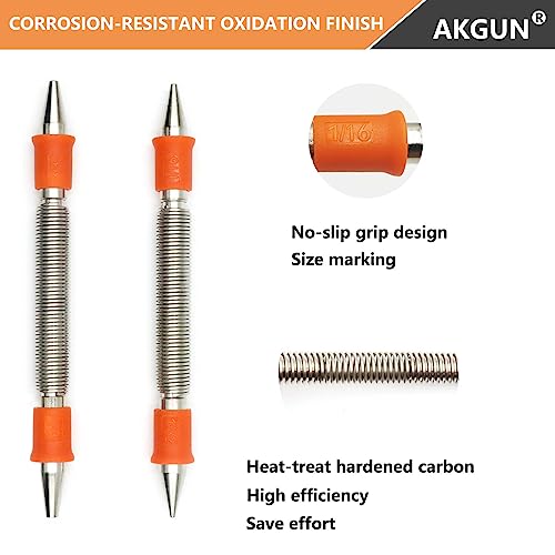 2-Piece Dual Head Nail Setter Kit, Hammerless Nail Set Trim Pak for Wood 2-Piece Combo Nail Setter Set