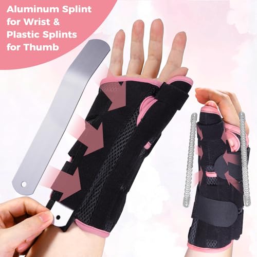 Lefeke Thumb and Wrist Brace Thumb Spica Splint for Right Hands, Wrist Brace with Thumb Support for Carpal Tunnel Relief, Thumb Brace for Arthritis Pain and Support, Wrist Guards Thumb Stabilizer for Tenosynovitis, Sprain(L) Large Right hand