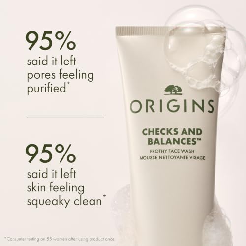 Origins Checks and Balances Frothy Face Wash & Gentle Face Wash for Men and Women | Foaming Facial Cleanser 5 Fl Oz (Pack of 1)