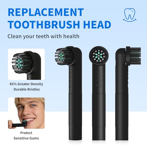 Toothbrush Replacement Heads for Quip 360 Oscillating Electric Toothbrush Black