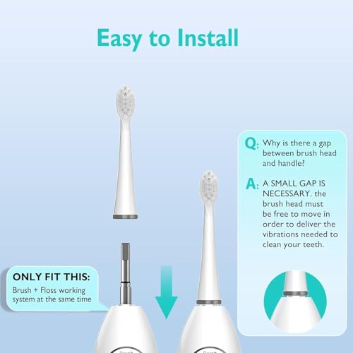 Replacement Brush Heads for Waterpick Sonic Fusion 2.0 Flossing Toothbrush with Cover, Compact, 5 Count White, Soft Bristles, Compact Size A-white 5 Count (Pack of 1)