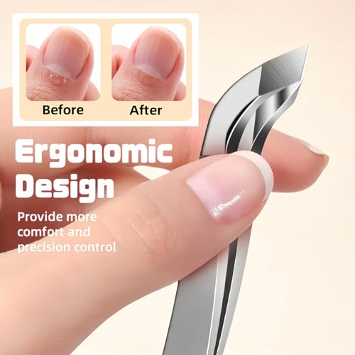 Professional Cuticle Trimmer & Nipper Set - Stainless Steel Hangnail Remover Tool with Mini Cuticle Pusher and Clippers for Precise Manicure, Pedicure, and Nail Care