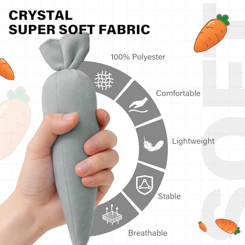 SPRING SEAON Carrot Shape Palm Protector for Hand, Soft Hand Positioning Cushion, Crystal Ultra-Soft Fabric with Pearl Cotton Filling, Comfortable Finger and Palm Support Pillow,Gray,2Pcs Gray 2