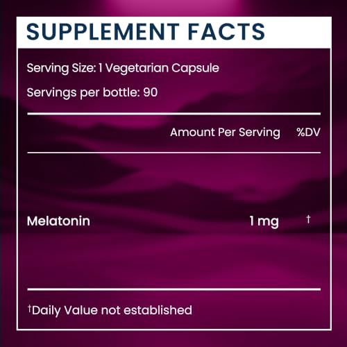 Renue By Science Melatonin | Liposomal Melatonina Supplement | 90 High Strength Melatonin Capsules - 1mg Melatonin per Serving | Sleep Aid Melatonin | Non-GMO | Made in The USA & Third-Party Tested