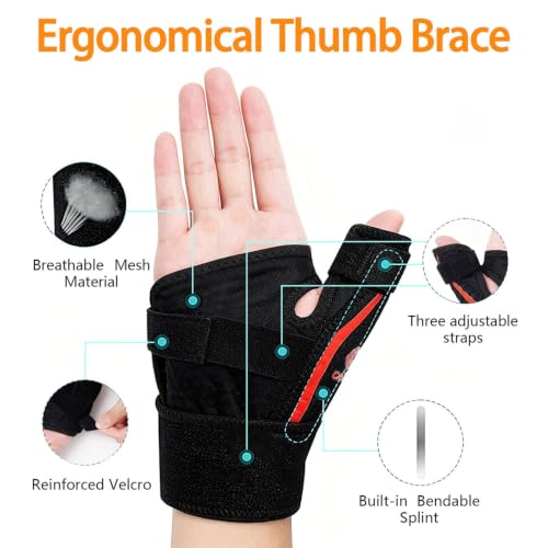 Thumb Brace Right or Left Hand Trigger Thumb Spica Splint Stabilizer Black Hot Pink One Size