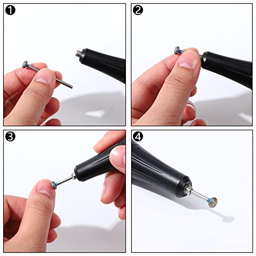 NMKL Electric Round Diamond Drill Bit Cuticle Cleaner 3/32" Nail File Drill Rotary Nail Salon Manicure Pedicure Tool (Medium) Medium