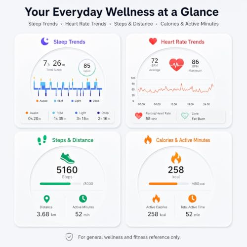 Smart Ring for Women with Enamel Health Ring Fitness Ring Fitness Tracker with Sleep Heart Rate Monitoring Distance Pedometer Calorie for Android iOS 7