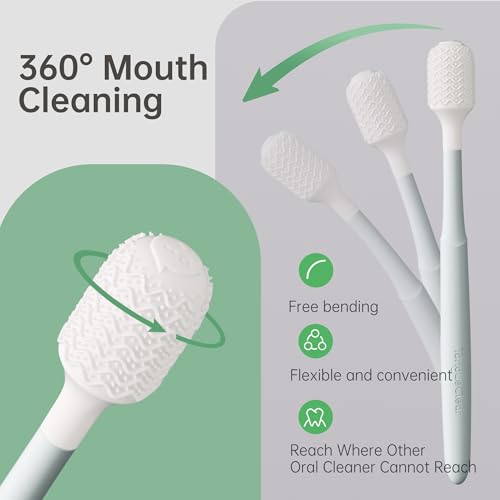 Tongueclear Tongue Scraper and Mucosal Cleaner Kit, Adults, Fresher Breath Blue Strong Mint