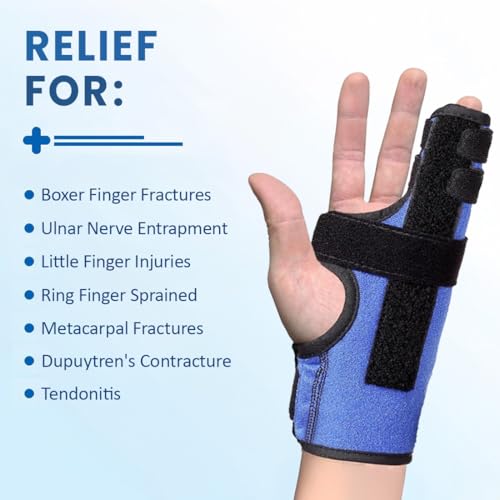 Metacarpal Finger Splint Hand Brace, Boxer Fracture Pinky Splint (M/L) M/L