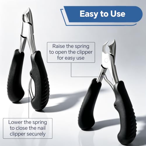 Heavy Duty Toenail Clippers for Men and Women Ingrown Toe Nail Clipper Large (Black)