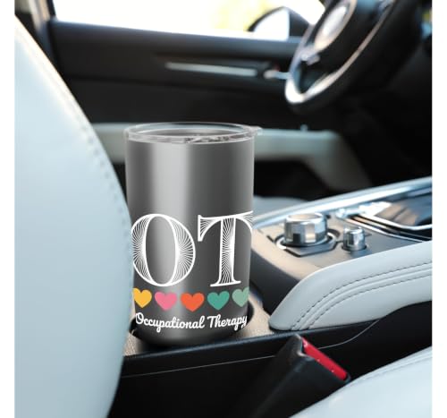 Funny OT Mental Health Occupational Therapy Stainless Steel Insulated Tumbler Brushed Steel 20 Ounces
