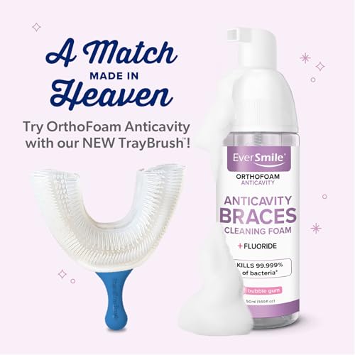 EverSmile Braces Care Bundle for Adults: OrthoFoam Anticavity (50ml) + TrayBrush U-Shaped Toothbrush – Deeply Cleans All Your Teeth & Gums at Once, Even Under Metal & Ceramic Braces, Brackets & Wires Adult Anticavity